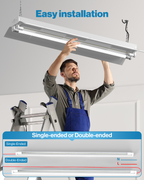 T8 LED Tube, 4ft, Clear, Plug & Play, Hybrid Type A+B, Single/Double Ended, 20W, 2400 Lumens