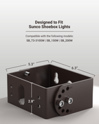 Easily mount your shoebox lights with this adjustable trunnion bracket, made for secure positioning and flexible aiming.