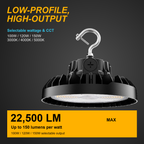 Selectable UFO LED high bay with up to 22,500 lumens and 100W, 120W and 150W settings