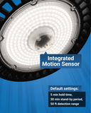 Motion sensor technology enhances safety by illuminating the area upon detection of movement.