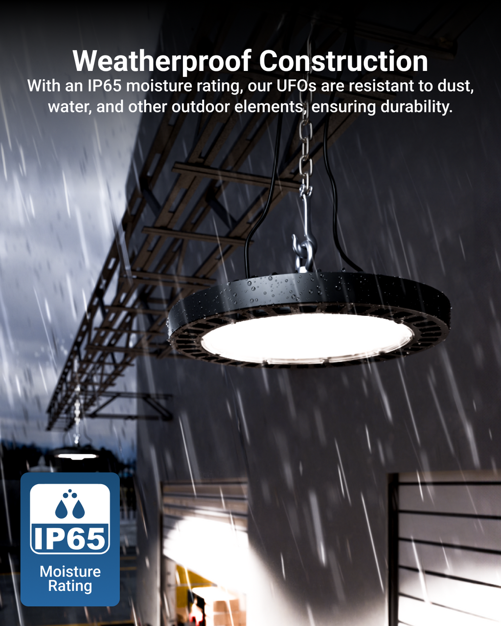 Constructed from IP65-rated PC material, this ensures resistance to moisture and water splashes, as well as dust and heat.