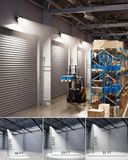  IP65 weatherproof UFO high bay light. Outdoor UFO high bay with U-bracket operating in rain, highlighting IP65 moisture resistance and weatherproof build