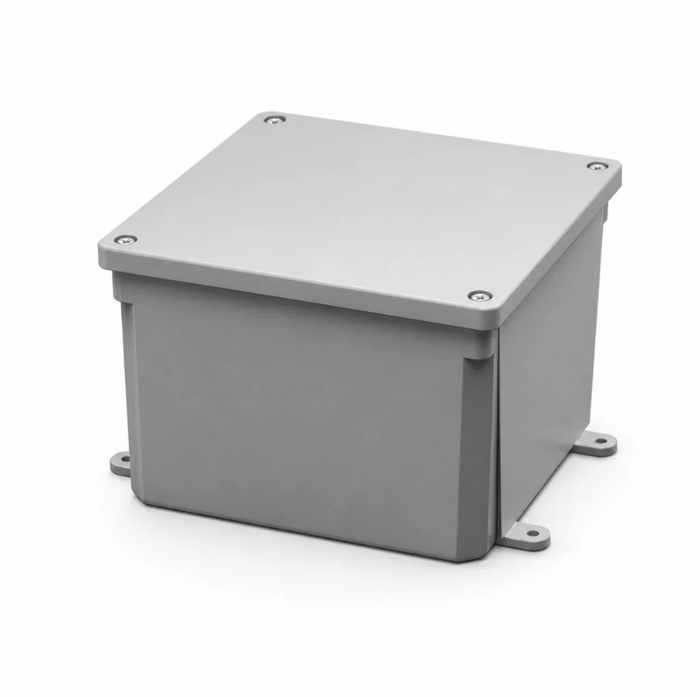 PVC junction box with a gasketed cover lid