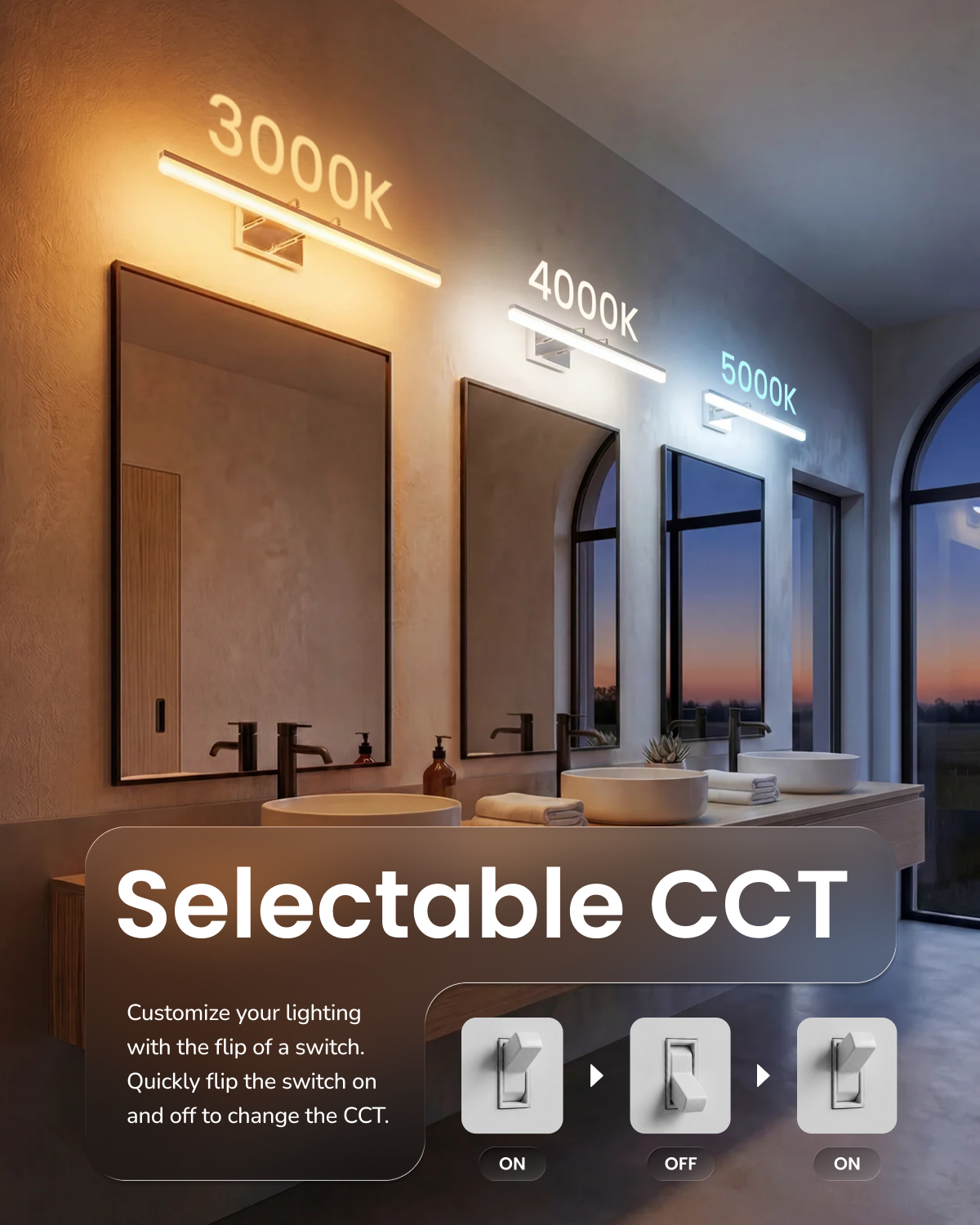 Alta Vanity Light Bar, Selectable CCT, 1100 Lumens