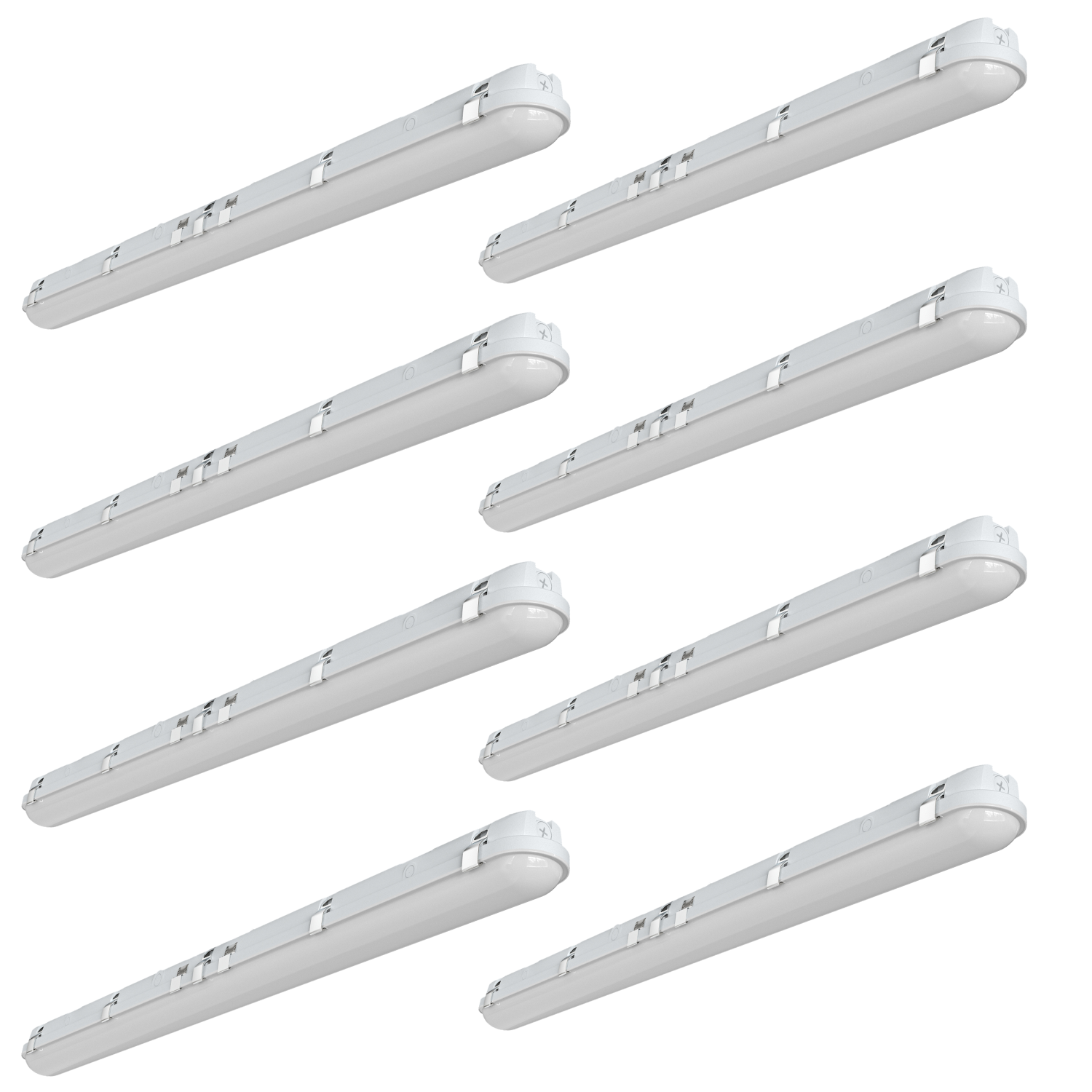 4ft LED Vapor Tight Fixture, 54W/46W/38W, Selectable Wattage & CCT, 7000 Lumens