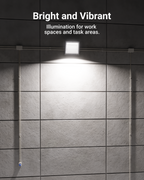 The wall pack has adjustable brightness and is fully dimmable to provide the perfect lighting level for any situation.