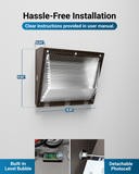 The fixture is designed for hassle-free installation, with pre-wired connections and mounting hardware included for fast setup.