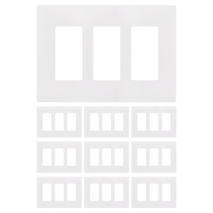 Enerlites Screwless Decorator/GFCI Three-Gang Wall Plate