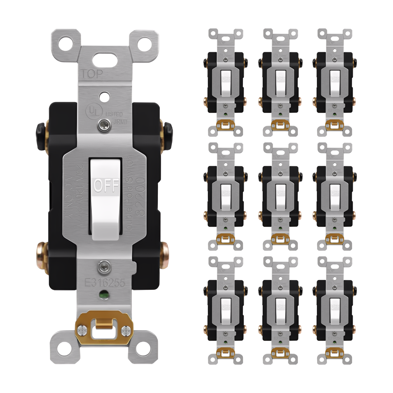 Enerlites Commercial Grade Toggle Switch 20A, Double Pole