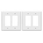 Enerlites Matte Finish Decorator/GFCI Two-Gang Wall Plate, Mid-Size