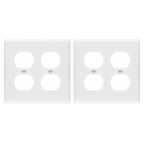 Enerlites Duplex Receptacle Two-Gang Wall Plate, Mid-Size