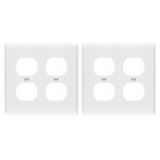 Enerlites Duplex Receptacle Two-Gang Wall Plate, Mid-Size