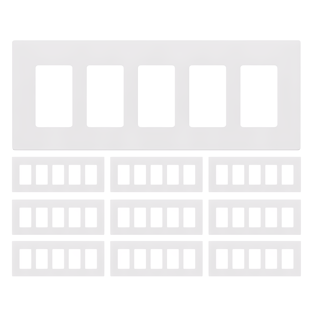 Enerlites Screwless Decorator/GFCI Five-Gang Wall Plate