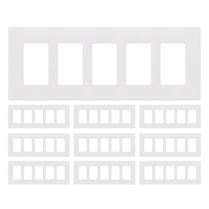 Enerlites Screwless Decorator/GFCI Five-Gang Wall Plate