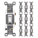Enerlites Residential Grade 15A Lighted Toggle Switch, Single Pole