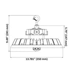 UFO High Bay LED Fixture, 320W/240W/200W, Selectable Wattage & CCT, 49900 Lumens