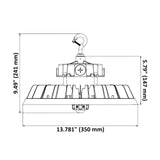 UFO High Bay LED Fixture, 320W/240W/200W, Selectable Wattage & CCT, 49900 Lumens