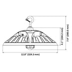 UFO High Bay LED With Reflector, 240W/200W/180W, White, Selectable Wattage & CCT, 36000 Lumens