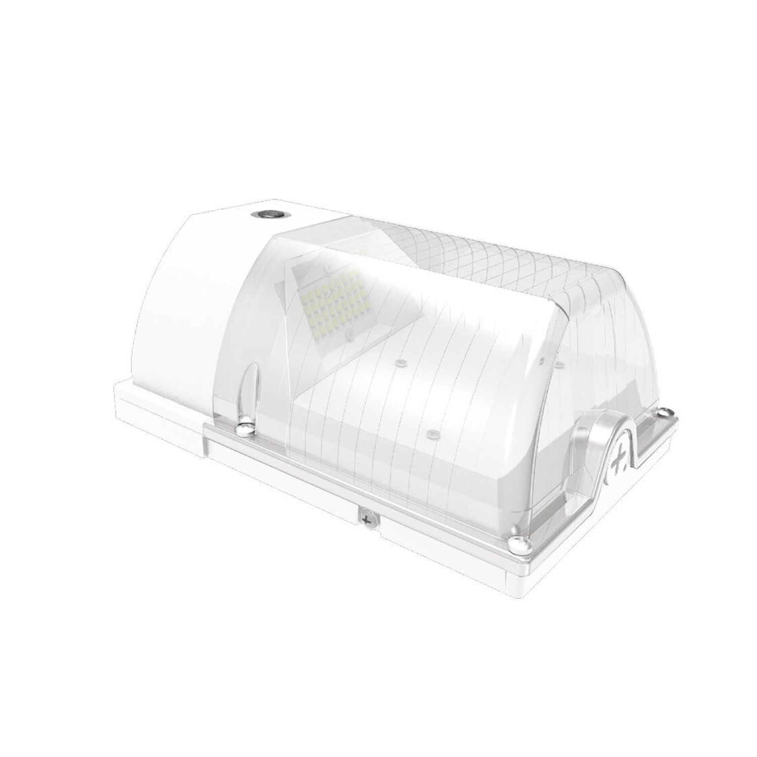 LED Mini Wall Pack, 25W/15W/10W/8W, Dusk to Dawn Photocell, White, Selectable Wattage & CCT, 3400 Lumens