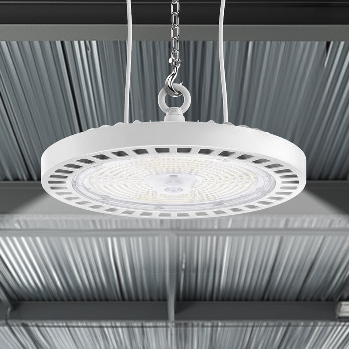 UFO High Bay 200W LED Fixture, White, 28000 Lumens