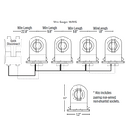 Wiring Harness for Single-End, Non-Shunted Tombstones, T8/T12 Socket