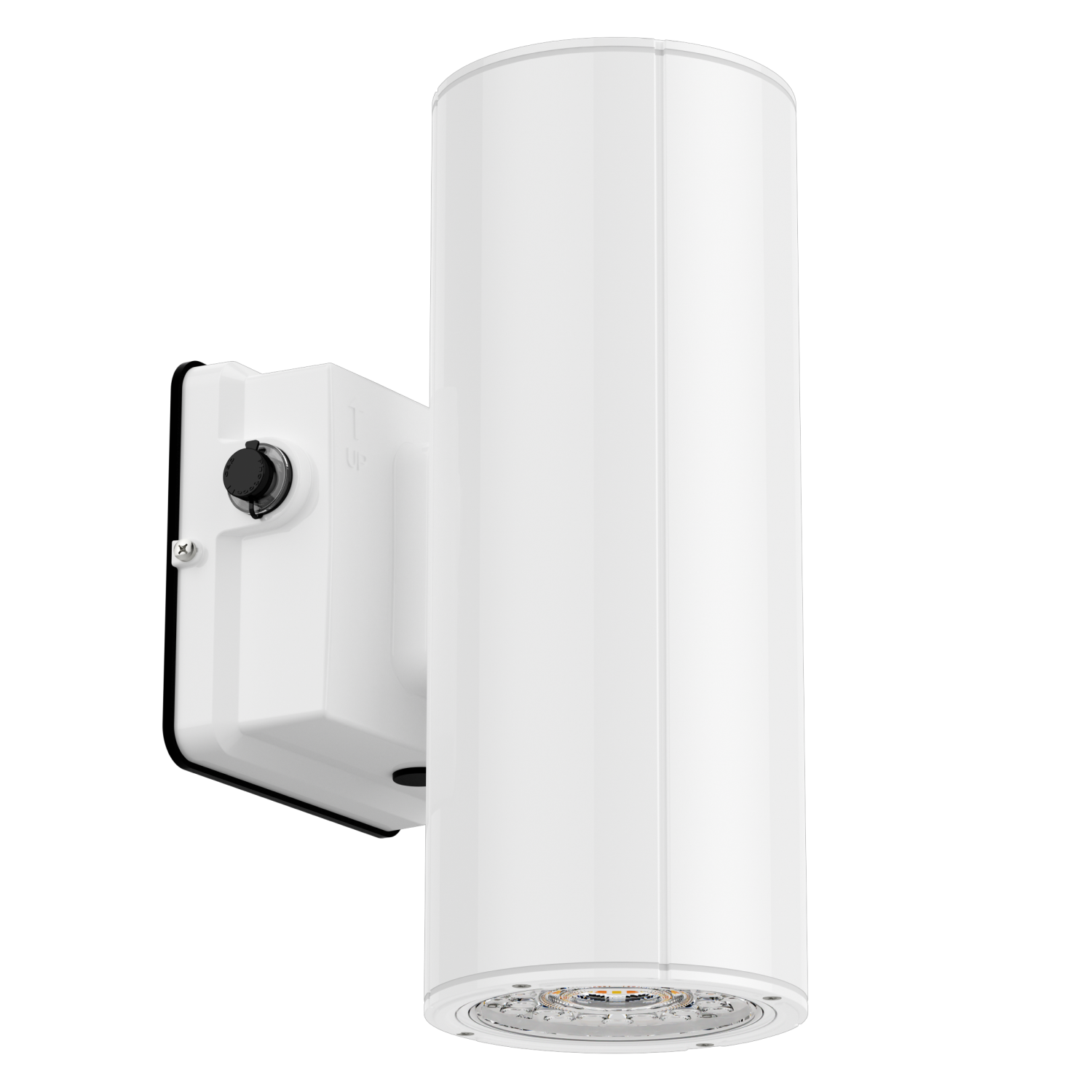 White Cylinder LED Wall Sconce, 20W/16W/10W, Dusk to Dawn Photocell , 2800 Lumens
