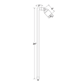Hooded Stem Path Light in Black, alternate product view