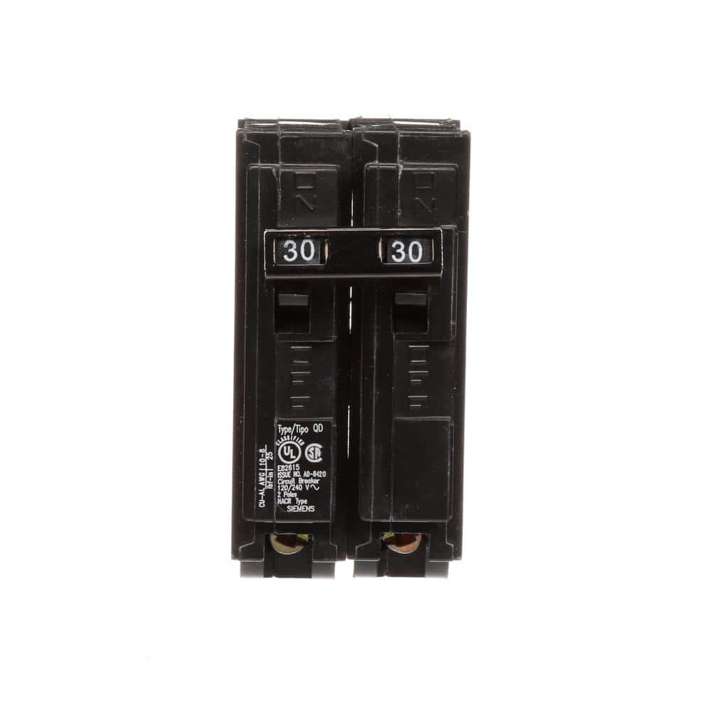 Siemens Type QD Double-Pole Replacement Circuit Breaker, model D230, product label detail