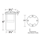 Opposing dual-aperture marker well light dimensional drawing