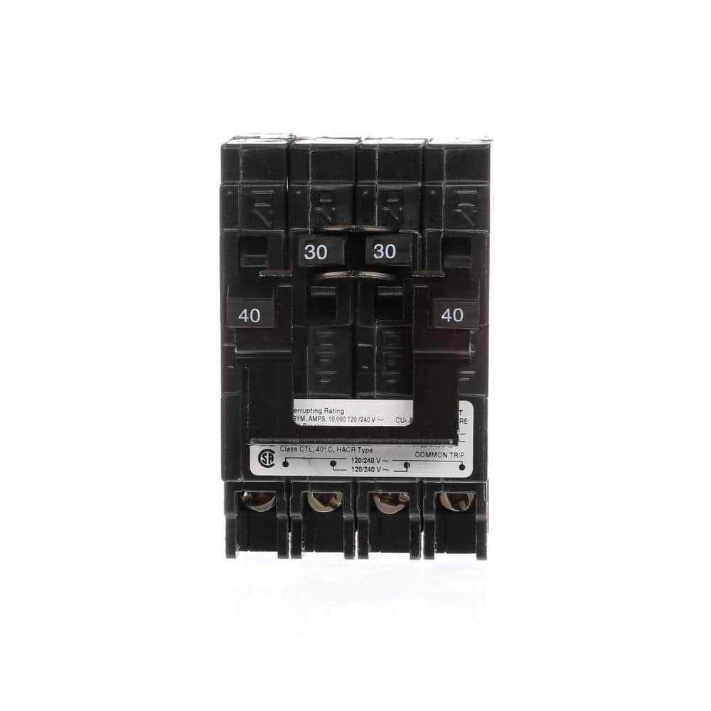 ORIGINAL : Siemens Type QT Quadplex Circuit Breaker, model Q24040CT2, product label detail