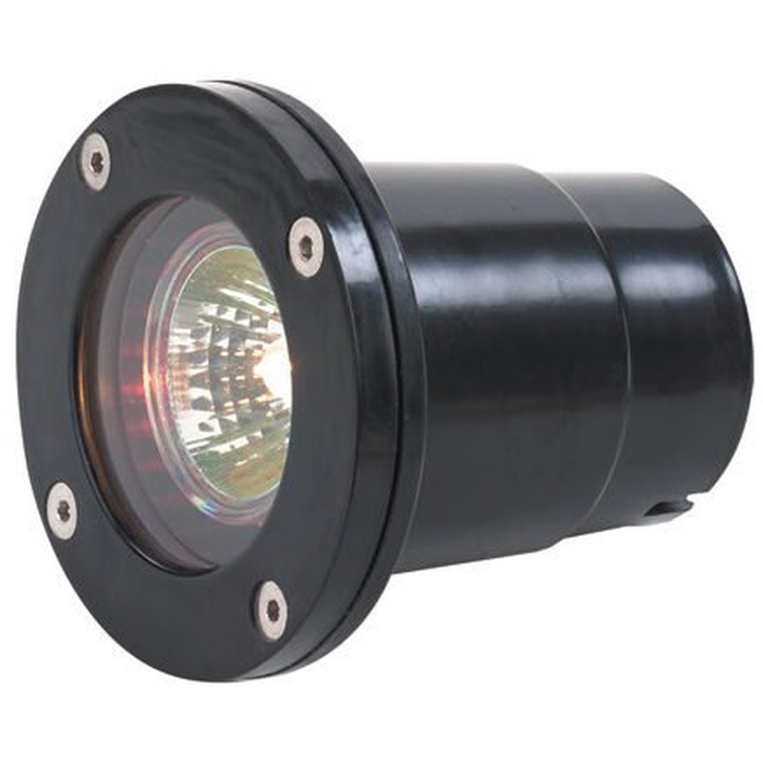 Black open-face round well light