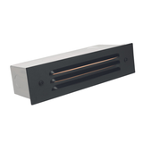 Black 3-louver brick step light - front product view