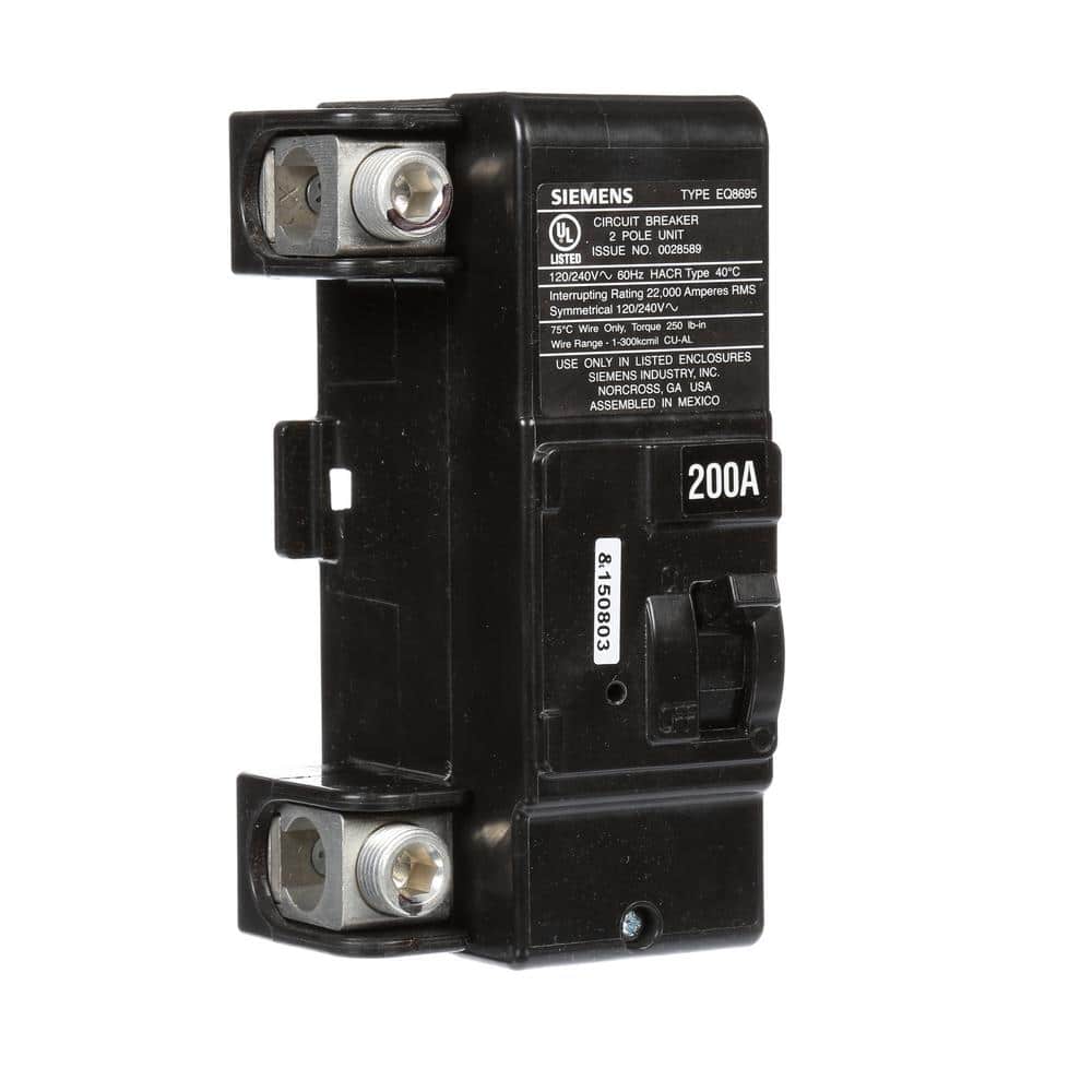Siemens 200 Amp Main Breaker Conversion Kit, model MBK200A, product label detail, image 4