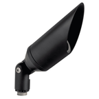 Black hooded directional bullet landscape light, angled view