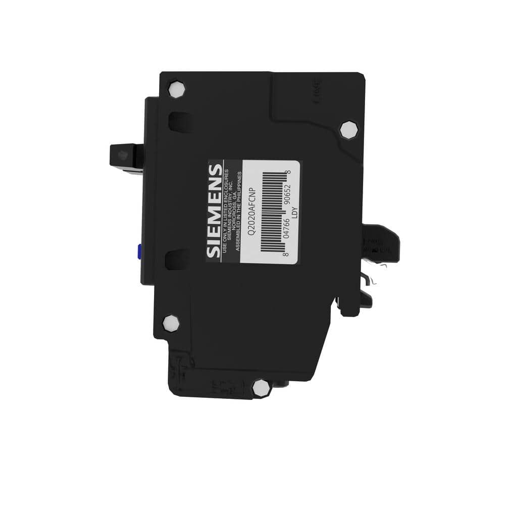 Siemens Type QTAN Tandem AFCI Plug-On Neutral Circuit Breaker, model Q2020AFCNP, product label detail, image 4