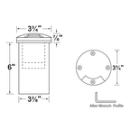 Single-aperture marker well light dimensional drawing