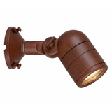 Rust lensed adjustable bullet downlight with round canopy