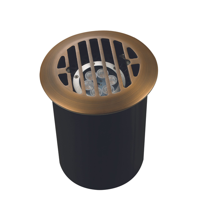 Antique bronze large louvered multi-led well light