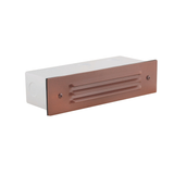 3-Louver Brick Step Light, Recessed, 9 Inch, Rust, 250 Lumens