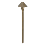 5.25 inch mini cone path light with 24 inch stem in antique bronze