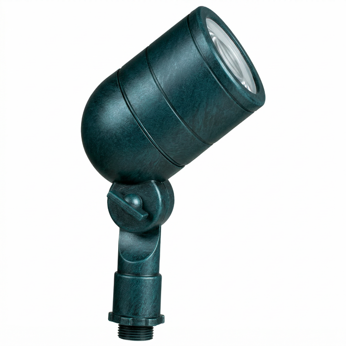 Verde green lensed bullet landscape light, angled view