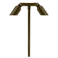 Slotted Double-Head Path Light in Bronze, close product view