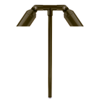 Slotted Double-Head Path Light in Bronze, close product view