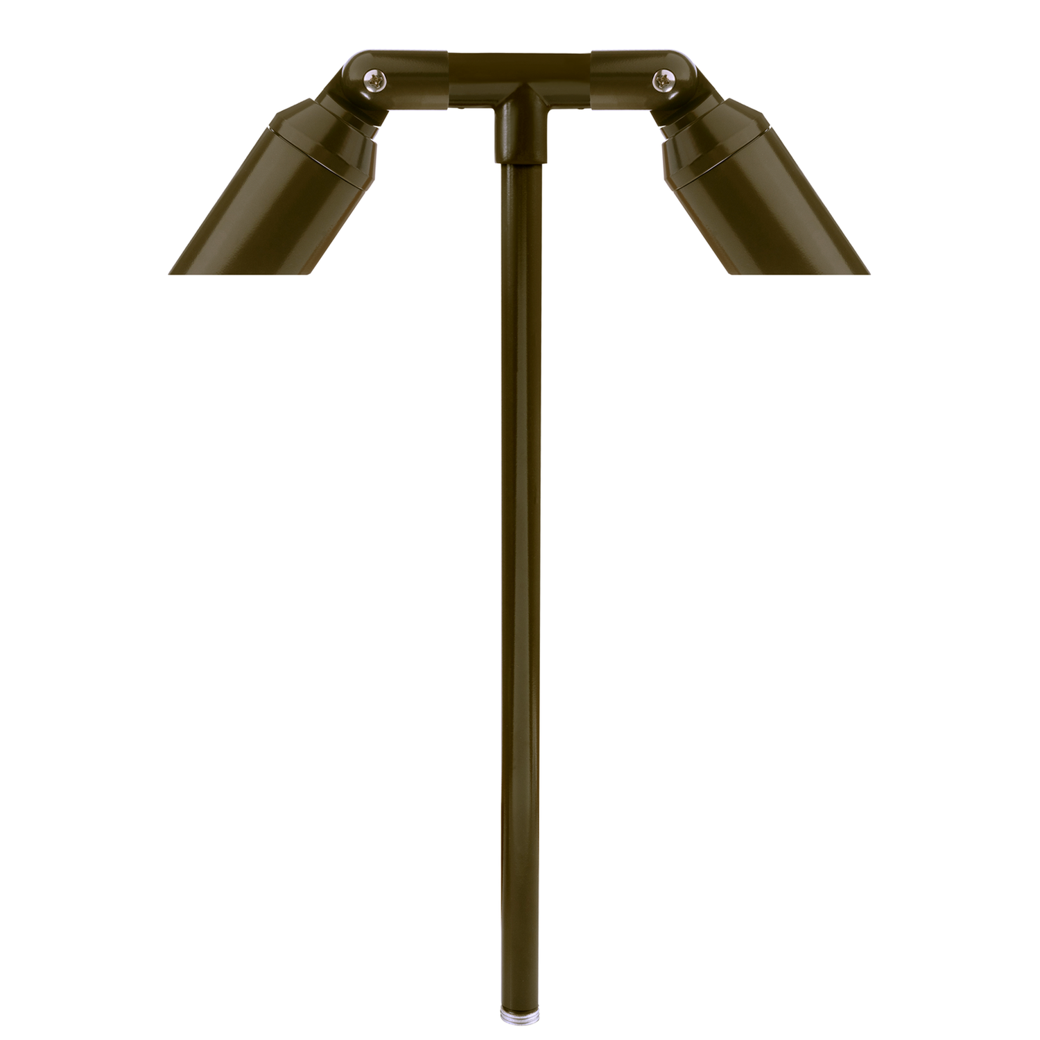 Slotted Double-Head Path Light in Bronze, close product view
