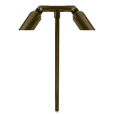 Slotted Double-Head Path Light, 24 Inch Stem, Bronze, 15° Narrow Beam Angle, 450 Lumens