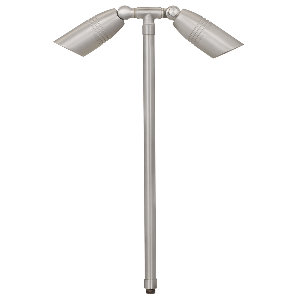 brass Convex Lens Twin Path Light in Silver Plated finish