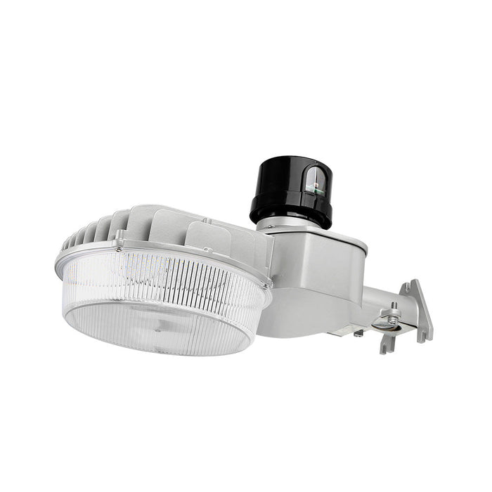 Silver Gray LED Barn Light, 80W/64W/48W/32W, Dusk to Dawn Photocell, Selectable Wattage & CCT, 12000 Lumens