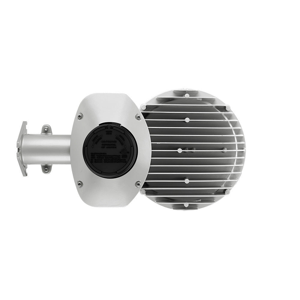 Silver Gray LED Barn Light, 80W/64W/48W/32W, Dusk to Dawn Photocell, Selectable Wattage & CCT, 12000 Lumens