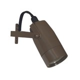 Bronze adjustable downlight with standard shroud and wall-mount yoke