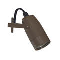 Bronze adjustable downlight with standard shroud and wall-mount yoke